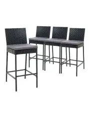 [Gardeon] Outdoor Bar Stools Dining Chairs Rattan Furniture X4