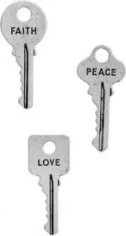 3 Word Skeleton Key Charms Assorted Lot Steampunk Inspirational Pendants Silver