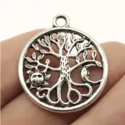 TREE LIFE MOON SUN pendant 22" 925 Sterling Silver plated Necklace men women GOD