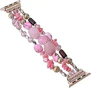 [Sufderny] Beaded Bracelet Bands Compatible with Apple Watch Band, Women Dressy Elastic Strap Solo Loop Stretch Wristband for iWatch Series 10 9 8 7 6 5 4 SE Ultra 2 1