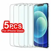 5XTempered Glass Screen Protector For iPhone 16 15 14 13 Pro Max 12 11 XR 8 7 SE