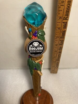 BOOJUM BREWING LAND OF THE LOST BLUE CRYSTAL beer tap handle NORTH CAROLINA