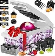Chopper Vegetable Cutter,Vegetable Chopper Slicer Onion Cutter - Kitchen Gadgets Hand Tools, Onion Dicer Slicer Cheese Grater for Salad Veggie Carrot Fruit, Home Must Haves