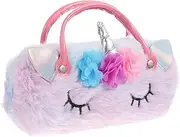 [Minkissy] Plush Unicorn Eyeglass Case Portable Handheld Glasses Pouch for Stylish Durable Glasses Storage for Boys for Travel Everyday Use