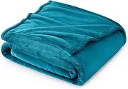 Bedsure Fleece Throw Blanket Teal - 300GSM Soft Lightweight Plush Cozy Blanket for Couch, Sofa, Bed, Toddlers, Kids