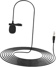MOLUCKFU Lavalier Lapel Mic Camera Mini Conference Lavalier Lapel Clip on Mic 3.5mm Recording Mic Black Metal