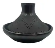 Clay Tagine for Cooking | 10”x 8” Black Clay Handmade Tajine Pot for cooking