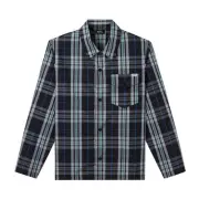 $295 A.P.C. Paris Men Blue Plaid Long-Sleeve Snap Button-up Alfred Jacket M