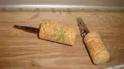 #2 Two Handmade CORK WINE Bottle CORK NOVELTY Alligator Clamp Roach Clip Holder