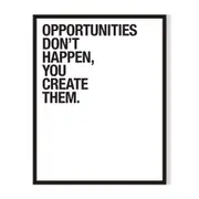 Opportunities Framed Printed Wall Art - Black