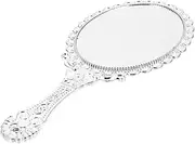 Vintage Handheld Mirror with Handle Portable Travel Makeup Mirror Chic Decorative Design Present for Women High Definition Mirror for Go Use