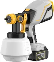 YICUAA 21V Cordless Paint Sprayer Handheld Electric Spray Paint Gun with 6 Nozzle for Furniture and House Painting, Paint Sprayers for Home Interior, Fence, Cabinets (1 Battery 1 Charger)