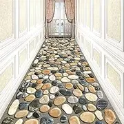 Modern Hallway Runner Rug, Non-Slip Backing, Washable, 1-6m, Multi-Coloured,1m x 4.5m