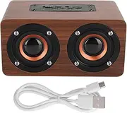 Richer-R Speaker,Portable Wireless Dual Speaker Red Wooden Microphone Speaker Memory Card, Portable Wireless Speaker with 3.5mm Port for Non- Devices.