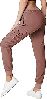 [Zoofly] Womens Cargo Pants Hiking Lightweight Capri Pants Casual Travel Pants Elastic Waist Button Pockets Joggers