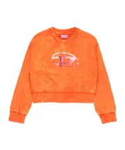 Diesel Kids Oval-D Printed Crewneck Sweatshirt 12,14Y,10Y orange