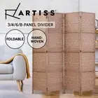 Artiss 4/6/8 Panel Room Divider Privacy Screen Dividers Stand Rattan Natural