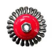 JOSCO 125mm 0.5mm Steel Twist Knot Wire Bevel Brush