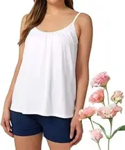 [Femfun] Arithmeticn, Arithmeticn Loose-Fitting Tank Top with Built-in Bra, Tank Top with Built in Bra, White Tank Top
