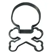 SKULL AND CROSSBONES PIRATE THEME COOKIE CUTTER MADE IN USA PR5172