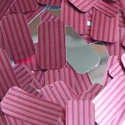 Rectangle Sequin 1.5" Red Pink Corrugated Stripe Metallic