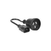 DOSS K15IEC Iec Plug To 240V Socket - 15Cm Lead - Iec-C14 Short UPS Lead Ideal For Connecting a Standard Powerboard To a UPS IEC PLUG TO 240V SOCKET