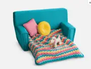 New in Box American Girl Doll Maryellen's SOFA BED dollhouse furniture dog retro