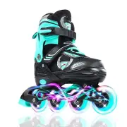 Inline Skates for Kids Roller Skates with 4 Illuminating Pu Wheels Outdoors I...