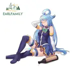 EARLFAMILY 13CM X 11.7CM AQUA KONOSUBA 汽車貼紙卡通防刮露營車行李摩托車乙烯基貼花