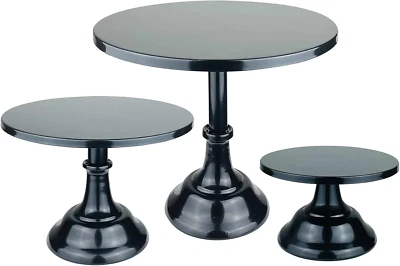 3 Pieces Cake Stand Set Black Metal Cupcake Holder Dessert Display Plate Decor