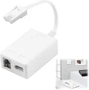 BT to ADSL RJ11 Microfilter Splitter - BT Plug Male to 2 Female Telephone White Socket Splitter Cable, DSL Signal Stabilizer for UK Landline Telephone FAX Modem Sky and Alarm Systems