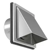 6In Dryer Vent Cover Outdoor Wall with Cushioned Non Return Flap,External Extractor Wall Vent,Stainless Steel Vent Cover Silver