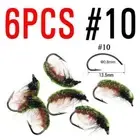 6pcs UV Green Back Nymphs Scud Bug Worm Flies Barbed Hook Trout Fishing Fly Lure