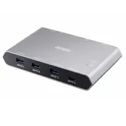 Aten Sharing Switch Gen2 2x4 USB-C, 2x PC, 4x USB 3.2 Gen2 Ports (1x USB-C), Power Passthrough, OSX & Windows Compatible, Plug a