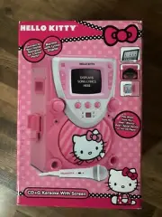 Hello Kitty 68109 CD Karaoke System with Screen, Pink/White