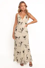 [PUP4] Valentine Maxi Dress - White/Black XS White