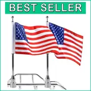 Stylish USA Flag Kit with Durable Pole Mount for 1/2" Motorcycle Luggage Racks