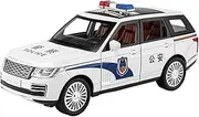 Die-cast Alloy 1:24 Police Car for Land Range Rover Model Sound Light Doors Opened Pull Back Diecast Simulation Vehicles Miniature Vehicle