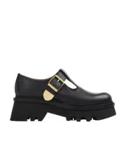 Buckle flat shoes 40 Black