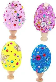 ERINGOGO Foam Easter Decoration Kit for Boy Girl Craft Materials Foam Eggs Beads Stickers for Creative Projects for Home Decor Easter Party Activities