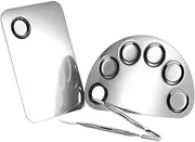 [NUOBESTY] Stainless Steel Makeup Palette Set Blush Kit Nail Art for Cosmetics Beauty Tool for DIY Makeup and Nail Polish
