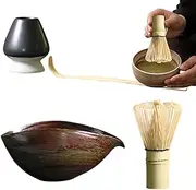 Krujecnt Matcha Tea Set with Whisk and Bowl - China Beginners Matcha Whisk Set - Elegant Matcha Tea Set, Matcha Making Tools for Entertaining Guests