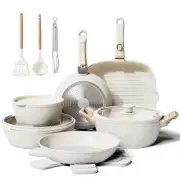 19 Pcs Pots and Pans Set Non Stick Ceramic Cookware Set with Removable Handle...