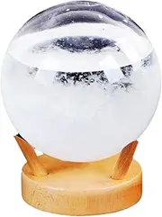 Storm Glass, Light Up Weather Globe, 7 Color Storm Glass Weather Predictor, Spherical Storm Globe Weather Stations Round Weather Predictor Glass Cloud for Valentines Decorations, Desk Decor and Home