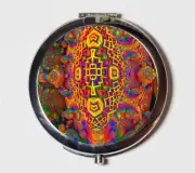 Trippy Psychedelic Fractal Art Compact Mirror Make Up Pocket Mirror Cosmetics