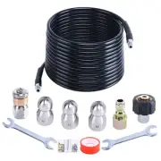 50FT Sewer Jetter Kit for Pressure Washer, 1/4 Inch NPT, 5800PSI Pressure Wat...