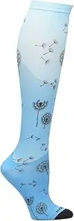 Nurse Mates 360 Long Socks | 12-14 mmHg Compression | Over The Calf | Comfort Support | 1 Pair | Dandelion Sky