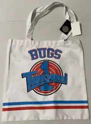 Space Jam Tune Squad Bugs Bunny Logo Fabric Shopper Tote Bag Gift Double Handles