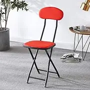 18in Folding Bar Stool Padded, Counter Chair with Comfortable Backrest, Breakfast Stool, Portable Kitchen Folding Stool, Capacity 330lbs(Red)