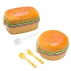 Bento Box Kids Hamburger Food Container With Spoon Leakproof Lunch Container